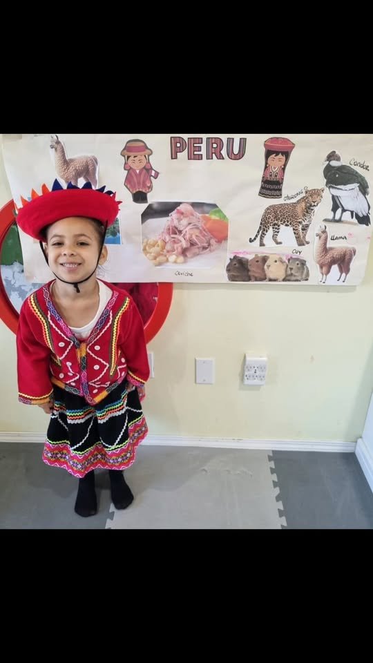 Child in colorful traditional dress