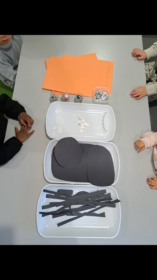 Arts and crafts materials on a table