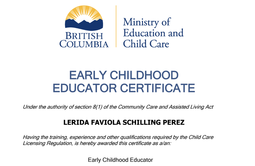 Early Childhood Educator Certificate