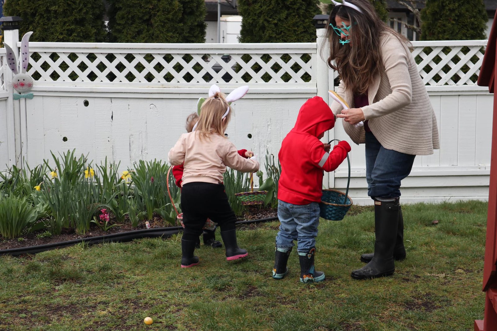 Children doing an Easter egg hunt